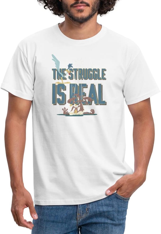 Looney Tunes The Struggle Is Real T-Shirt Heren