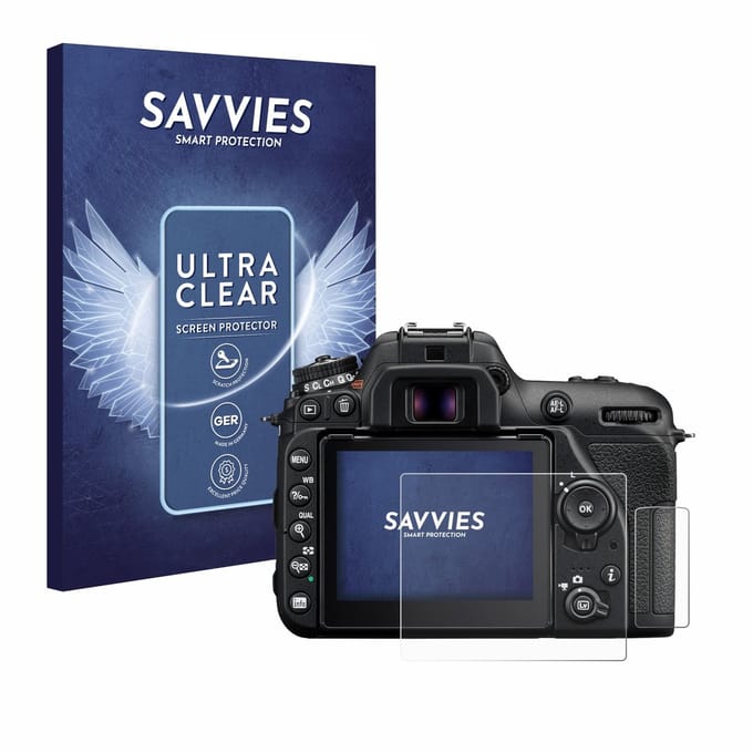 Savvies - Screenprotector voor Nikon D7500 - Folie Beschermfolie transparant 18 Stuks