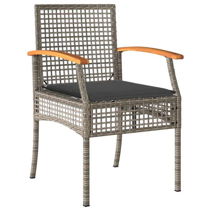 vidaXL - 9-delige - Tuinset - met - kussens - poly - rattan - grijs