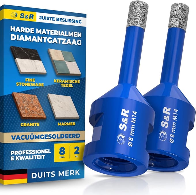 Diamantboor 8mm voor Tegels, Marmer, Graniet en Natuursteen