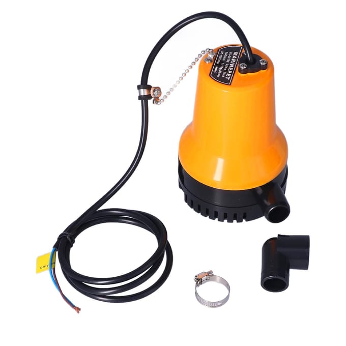 12V Marine Elektrische Bilgepomp Dompelbaar 5400rpm Horizontale As Vane Aandrijving orange