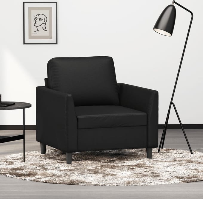 vidaXL - Fauteuil - 60 - cm - kunstleer - zwart