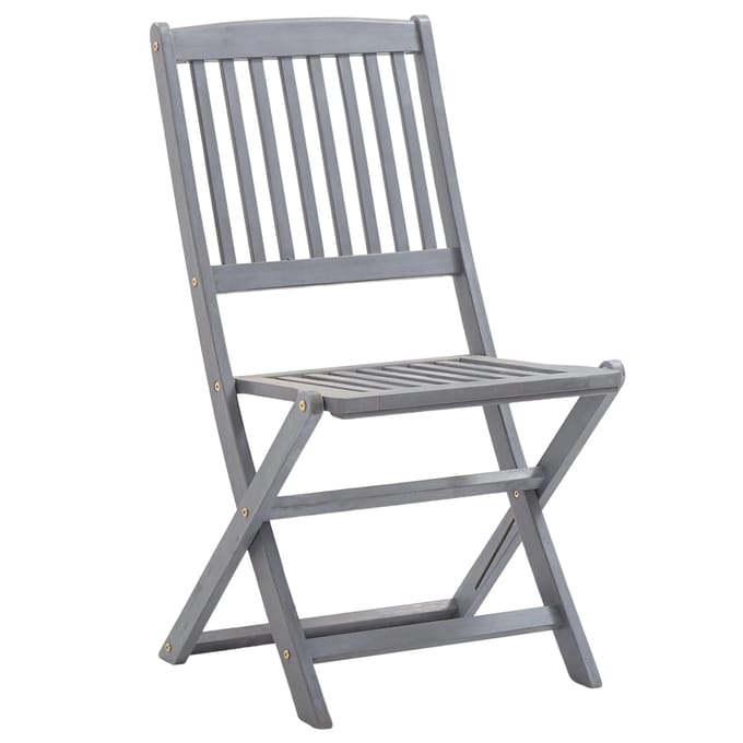 vidaXL - Inklapbare - stoelen - 8 - st - met - kussens - massief - acaciahout