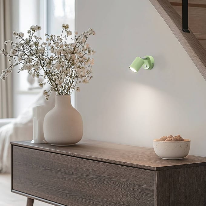 Luminex Wandspot Fun, lichtgroen, 14 cm hoog, verstelbaar, GU10