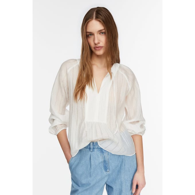 Comma  Blouses White Maat: 46 | Longsleeves Outlet | Dames | Wit