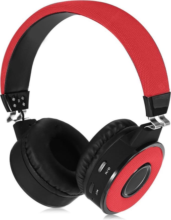Draadloze Koptelefoon met Bluetooth - on-ear – rood