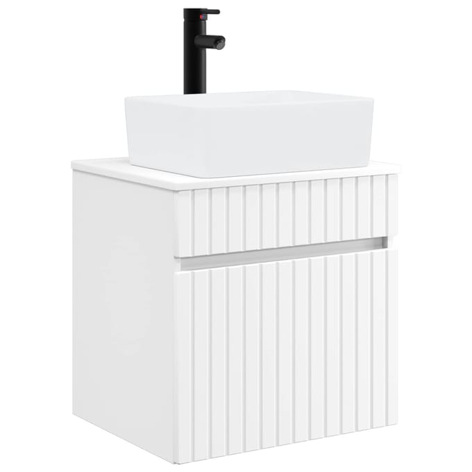 vidaXL - Wandgemonteerd - badkamerwastafelmeubel - Wit - 49 - x - 41 - x - 80 - cm