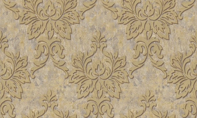 ORNAMENTEN BEHANG BAROKPRINT DUBBELBREED BEIGE BRUIN GOUD EXCLUSIEF