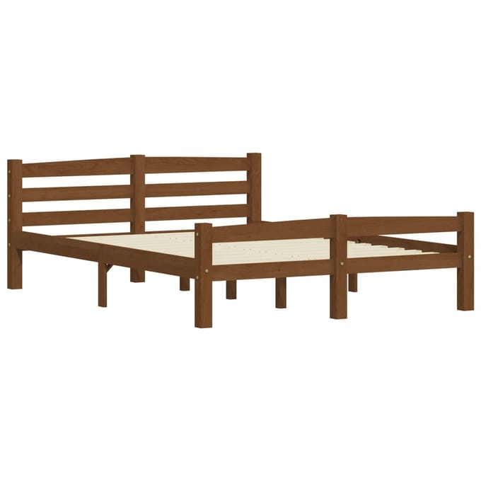 vidaXL - Bedframe - massief - grenenhout - honingbruin - 120x200 - cm