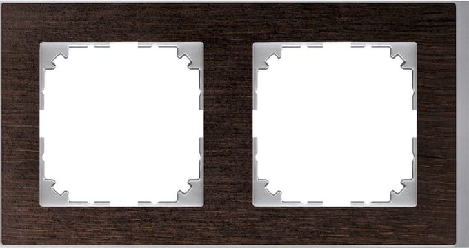 Afdekraam M-Pure Decor 2V - Hout Wenge - Systeem M - Schneider Electric - MEG4020-3671