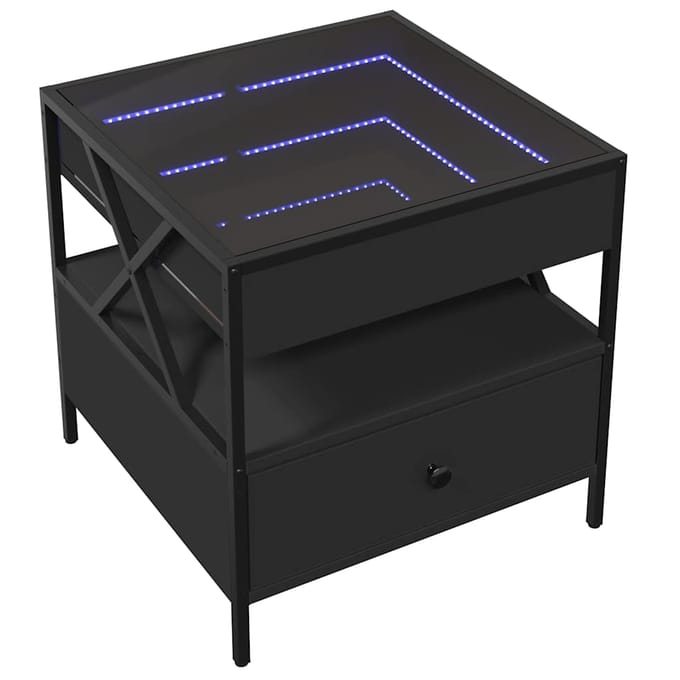 vidaXL - Salontafel - met - Infinity - LED - 50x50x51 - cm - zwart