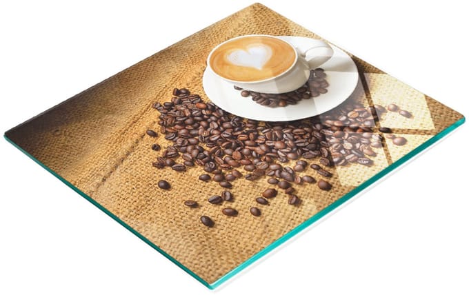 Decoratieve glazen snijplank voor latte macchiato, 60x52 cm