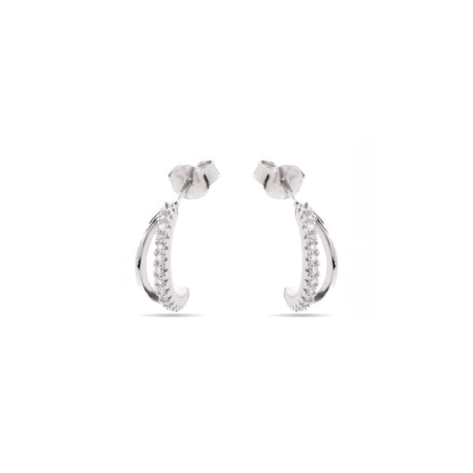 Luxenter Rhodium Plated Briljant Zirkonia Oorbellen - Makon