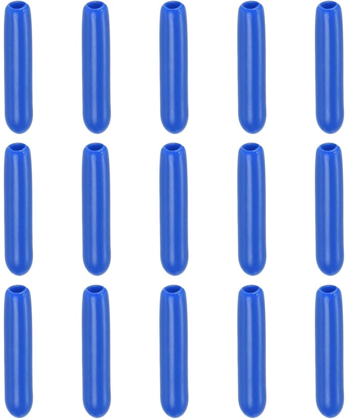 Dailygoods- Eindkappen 100 Pack - Rubber Eindkappen - Schroefdraad Protector - Bescherming tegen Roest - 2mm Binnenste Diameter - Blauw - Rubberen Doppen