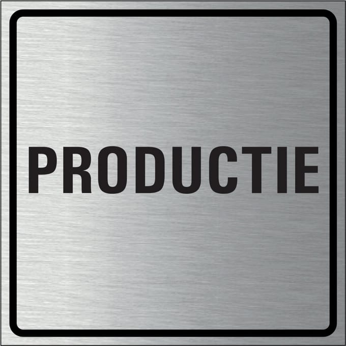 Productie bordje, geborsteld aluminium 150 x 150 mm