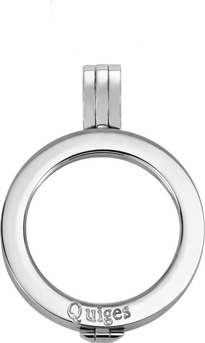 Quiges - Medaillon Munthouder RVS 25mm Ø Zilverkleurig - EPRHS005