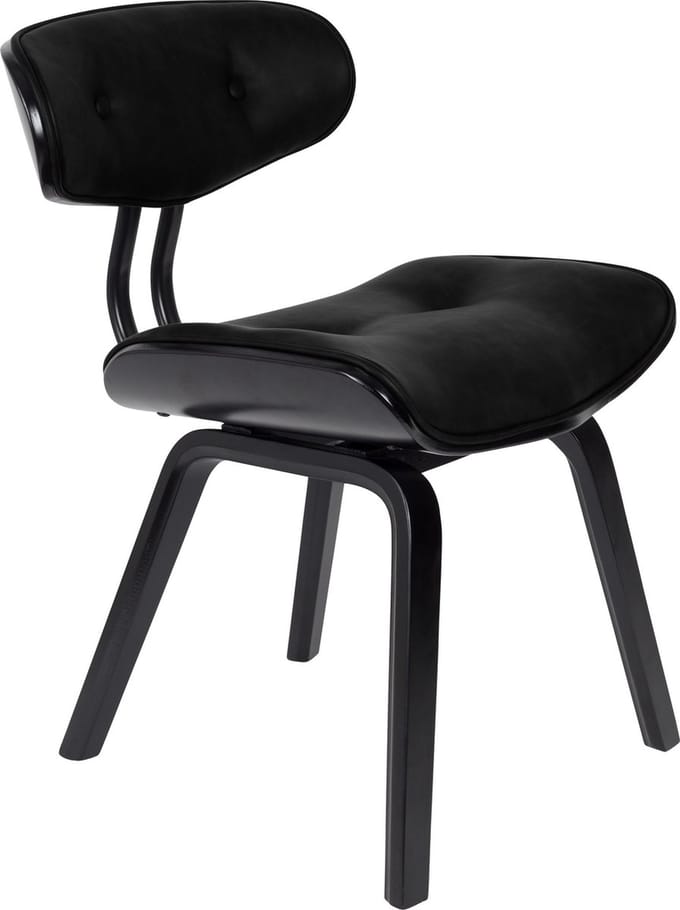 Dutchbone Blackwood Eetkamerstoel Zwart/ Kunstleer Zwart