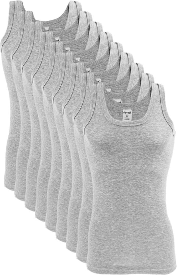9 stuks SQOTTON onderhemd - 100% katoen - Grijs - Maat M/L