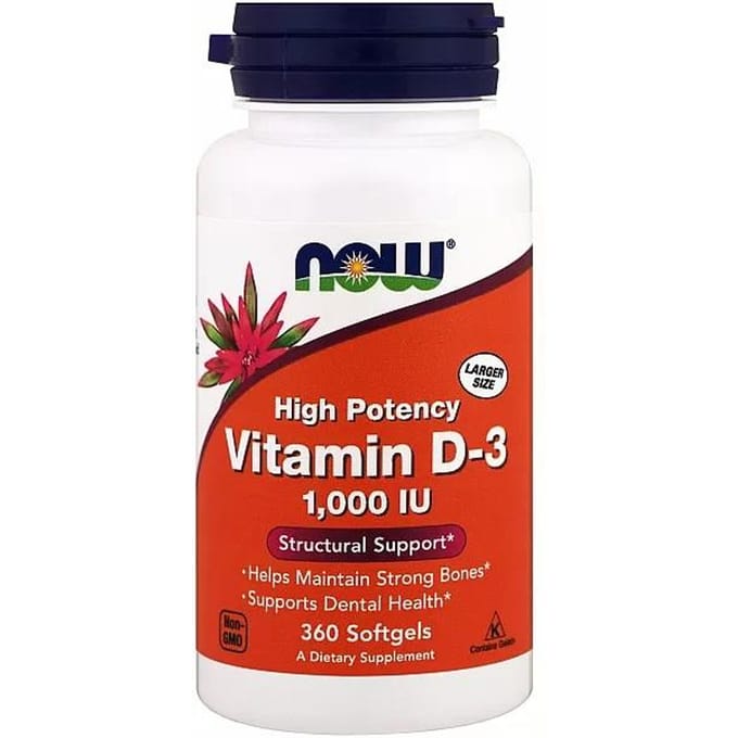 Now Foods - Vitamine D3 1000IE - 360 Softgels