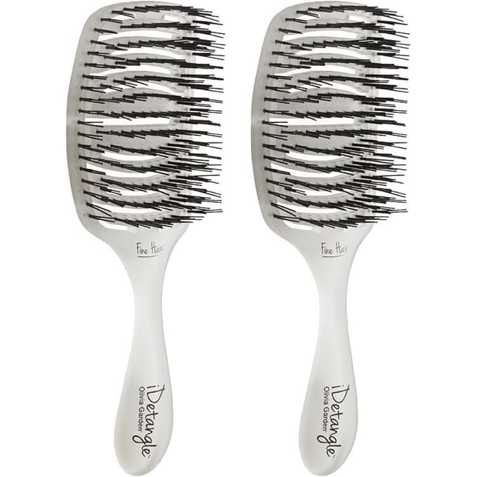 2x Olivia Garden Essential Care Flex Fijn haar Ice Wit