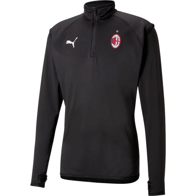 Puma AC Milan 2020-21 Zwart Warmup Voetbal Training Midlayer 758636 02
