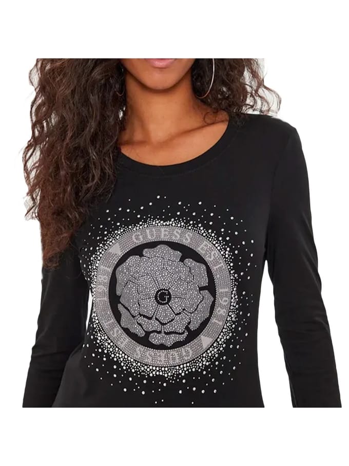 Guess dames T-shirt met strasssteentjes, maat 4G