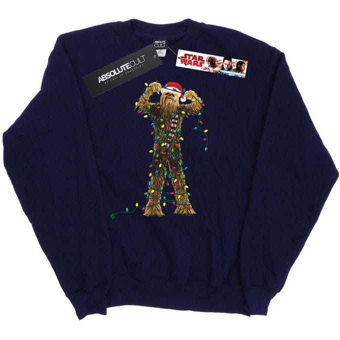 Star Wars Dames/Dames Chewbacca Kerstverlichting Sweatshirt (Marineblauw)
