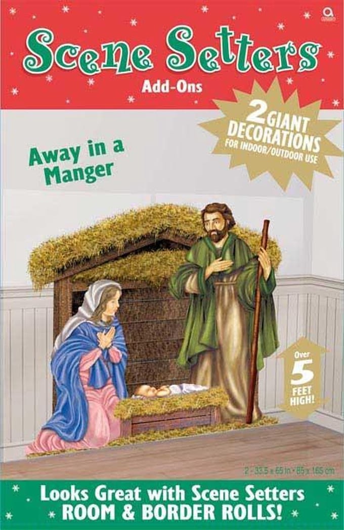 Scene Setter Muurposter Kerstmis Jozef, Maria en Kindje Jezus