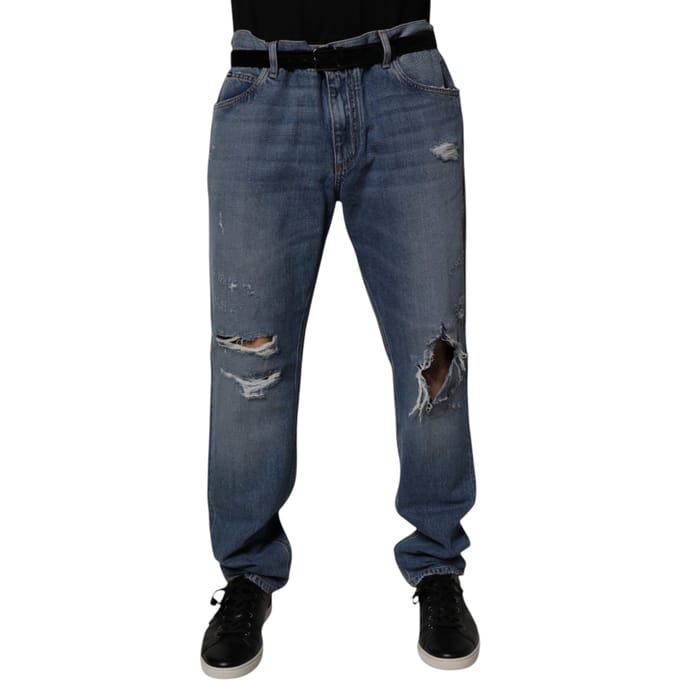 Ontspannen Pasvorm Gescheurde Jeans