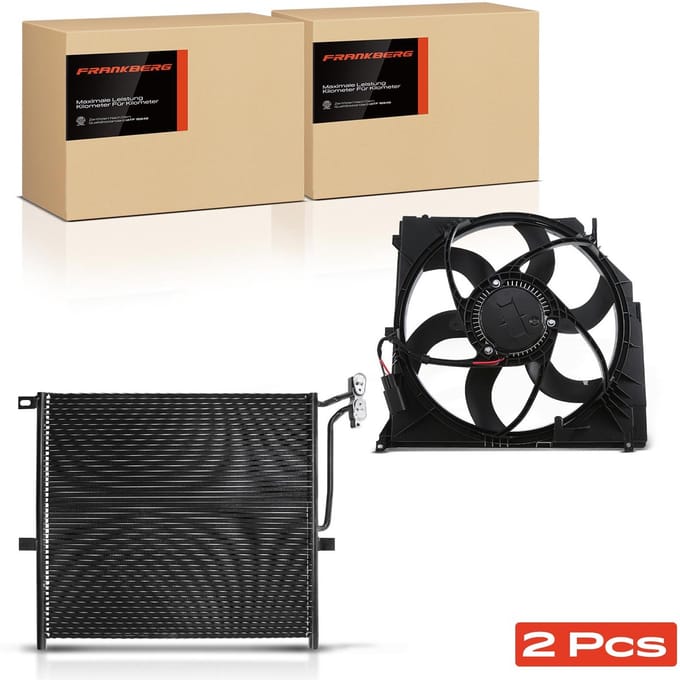 Frankberg 1x aircocondensor+koelventilator voor BMW X3 E83
