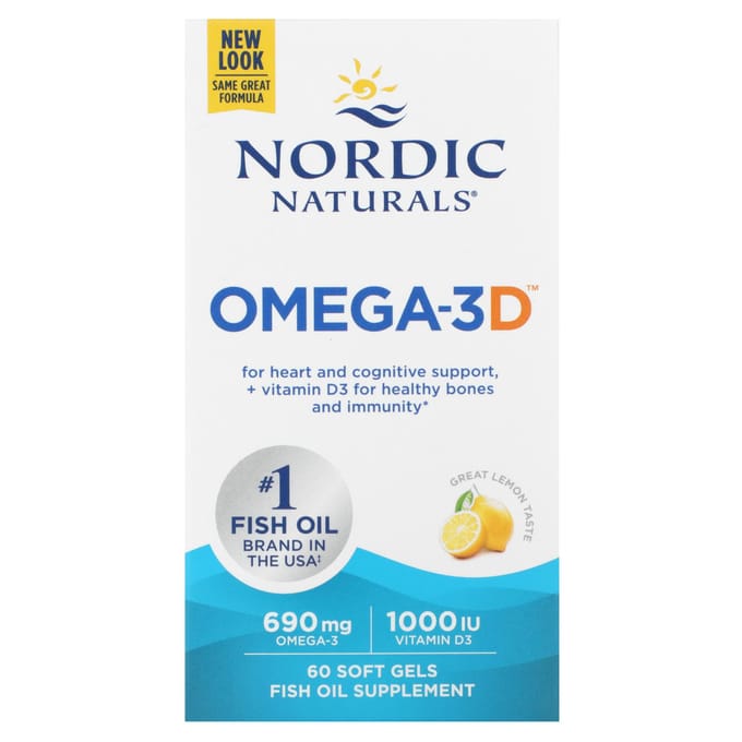Nordic Naturals, Omega3D, citron, 60 capsules molles