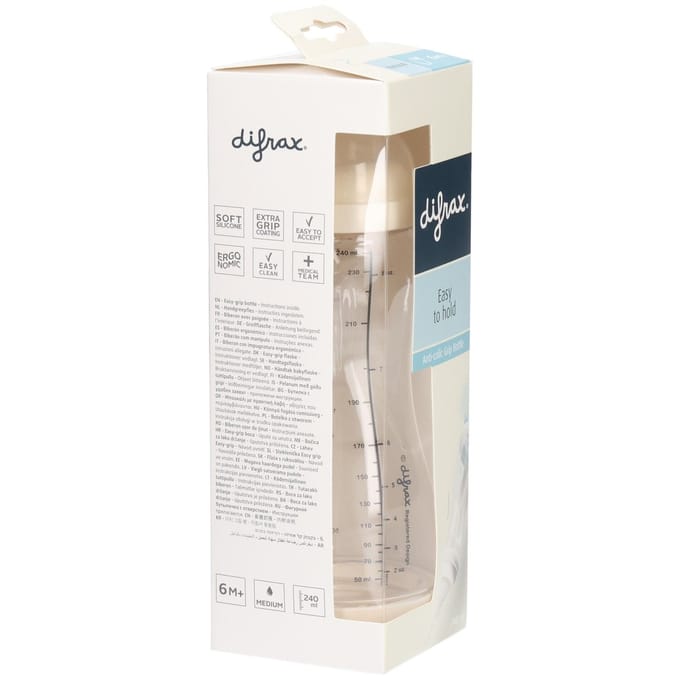 Difrax Babyfles Handgreep - 240 ml - Crème - 1 Stuk - Anti Koliek