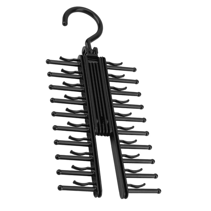 Porte-cravates Croisé Réglable X Ceintures Écharpes Crochet Cintre Organisateur black