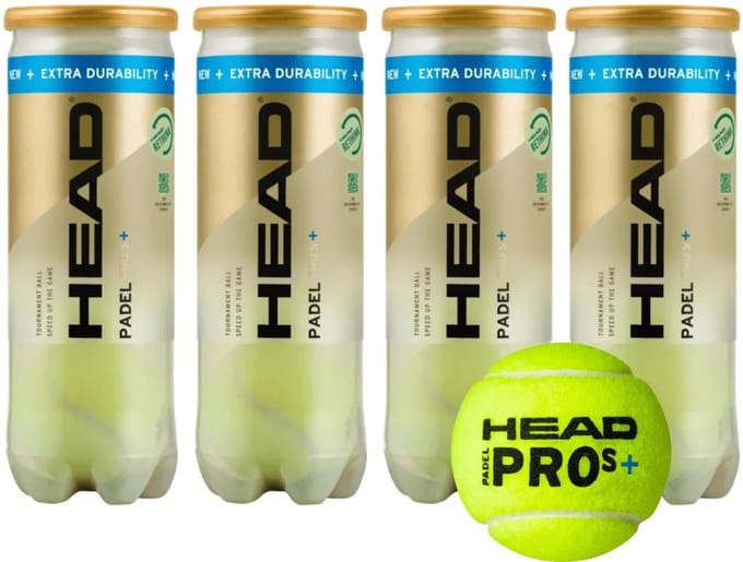 Head Padel Pro S+ - padelballen - padel - 4 blikken - 12 ballen