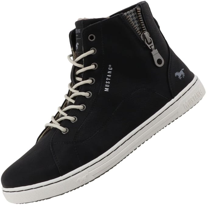 Mustang dames hoge sneaker zwart