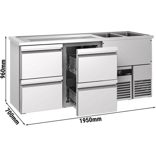 GGM Gastro Biertheke PREMIUM - 1950x700mm - mit 4 Schubladen