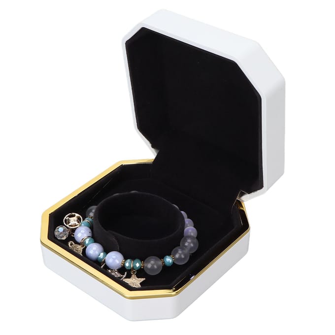 Exquise Armband Geschenkdoos Draagbare Sieraden Opberg Display Case met Licht voor Huwelijk