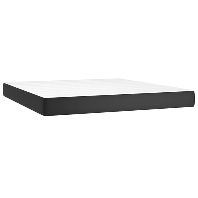 vidaXL - Pocketveringmatras - medium - queen - 152x203x20 - cm - kunstleer - zwart