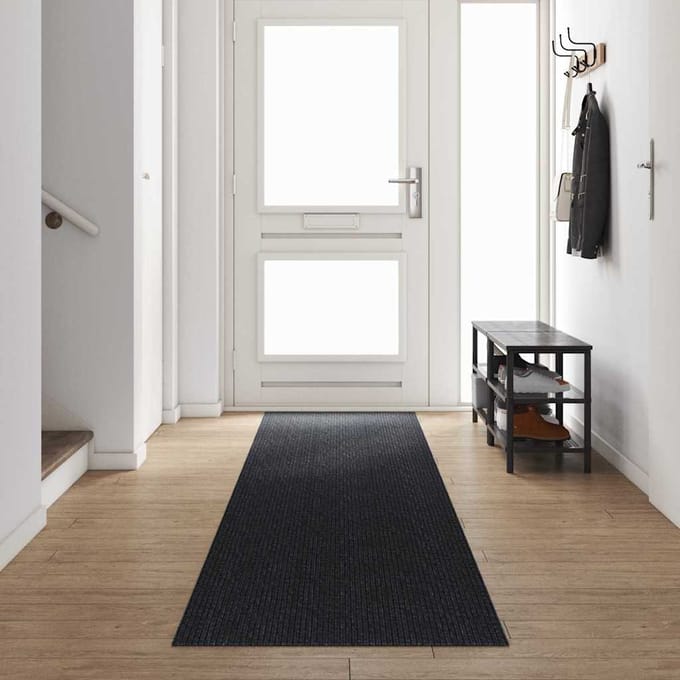 vidaXL - Tapijt - Loper - Antraciet - 80 - x - 500 - cm - Stof