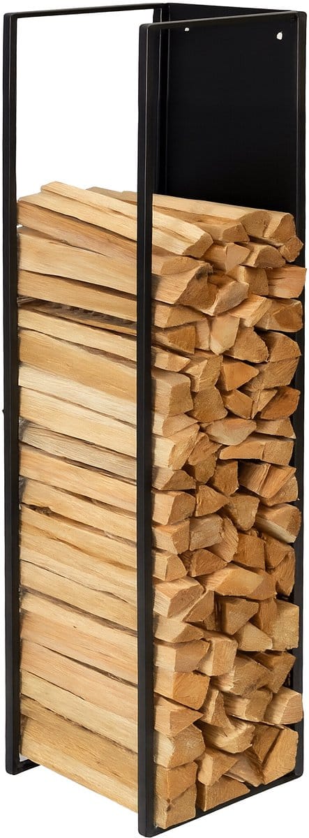 Brandhoutrek muur - 120 cm - haardhout - metaal