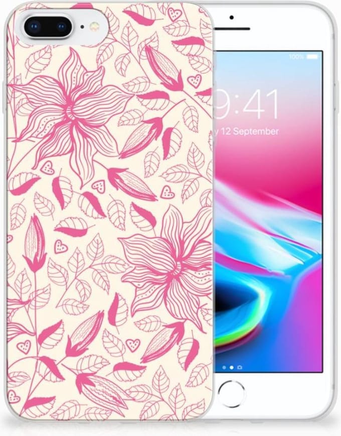 Apple iPhone 7 Plus | 8 Plus TPU Case Pink Flowers