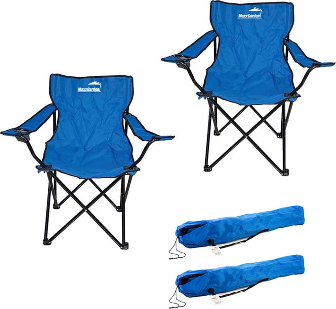MaxxGarden Campingstoel - Vouwstoel Blauw - 2 stuks