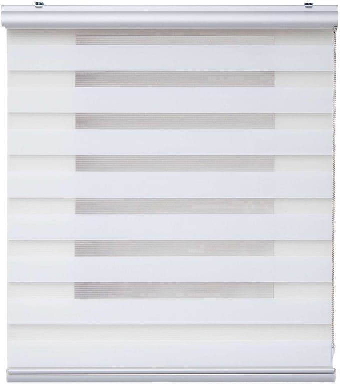 Storesdeco - Premium Duo rolgrodijn met aluminium afwerking Wit, 80x250 cm