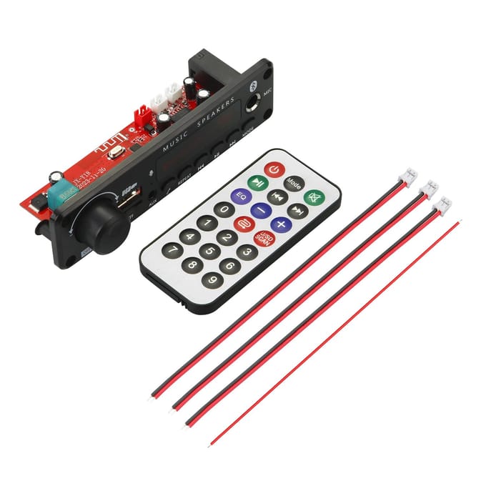 50W DIY versterker Bluetooth MP3 decoderbord DC 12V draadloze auto-audiomuziekspeler 6,5 mm microfoon TF USB FM-radio met microfoon black