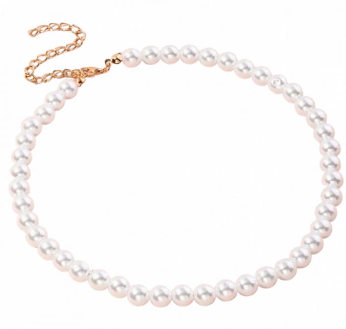 Parel ketting Wit 8 mm Goudkeurig 35 cm synthetische