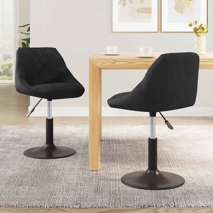 vidaXL Eetkamerstoelen draaibaar 2 st fluweel zwart
