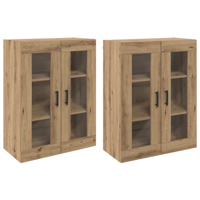 vidaXL - Wandgemonteerde - Kasten - 2 - st - artisanaal - eikenkleurig