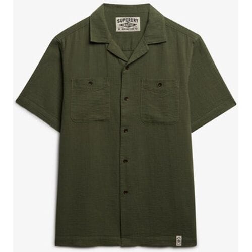 Superdry The Merchant Store - Gestructureerd Overhemd met Korte Mouwen Green Grootte: Xxxl