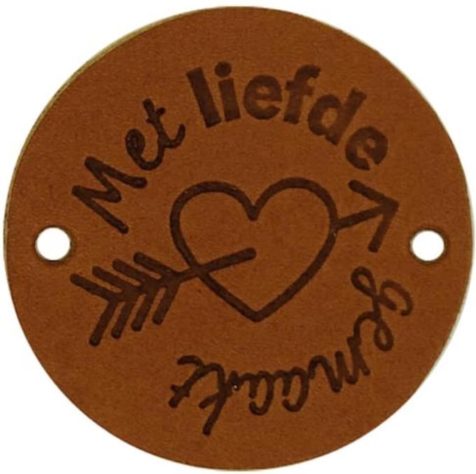 Durable Leren Label – "Met Liefde Gemaakt" – Duurzaam & Stijlvol (2 stuks)