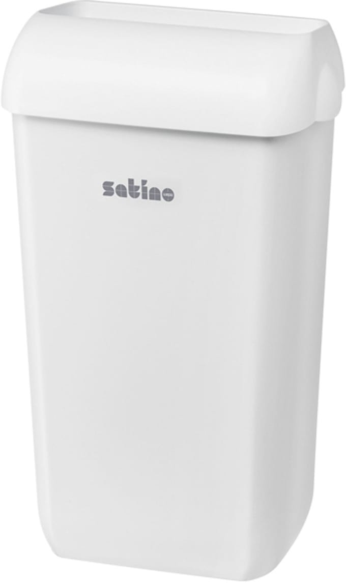 Afvalbak satino open inworp 23 liter wit 332580